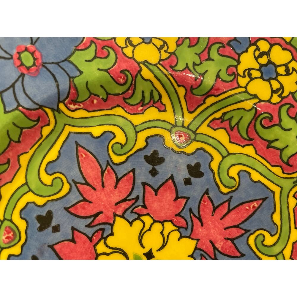 Vibrant Royal Doulton Geometric 'Floral Pattern K' Series Rack Plate c1929 D4864 - Picture 2 of 6